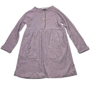 Zara Purple Floral Ribbed Dress